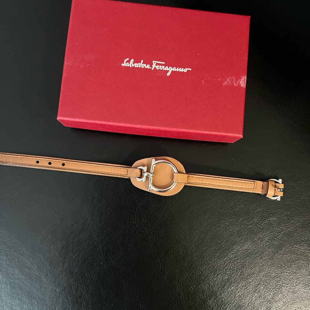 Salvatore Ferragamo Tan Leather bracelet